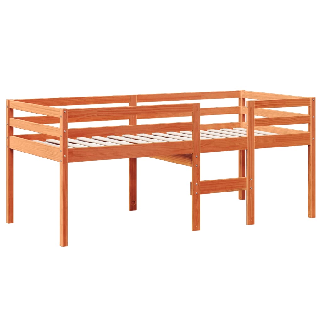 High Sleeper Bed without Mattress Wax Brown 90x200 cm Solid Wood Pine