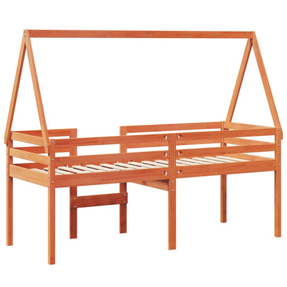 High Sleeper Bed without Mattress Wax Brown 90x200 cm Solid Wood Pine