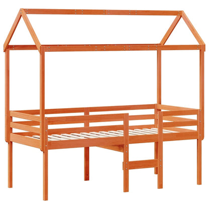 High Sleeper Bed without Mattress Wax Brown 80x200 cm Solid Wood Pine