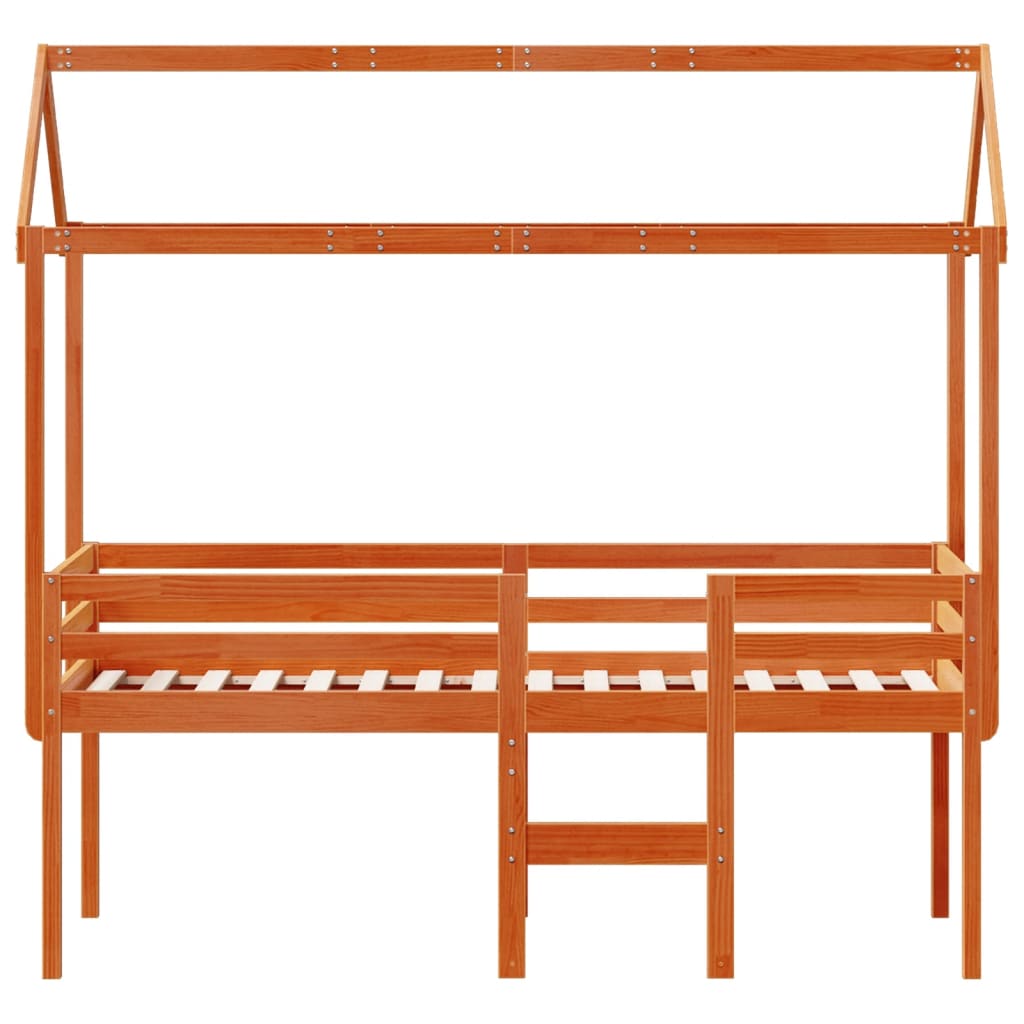 High Sleeper Bed without Mattress Wax Brown 80x200 cm Solid Wood Pine
