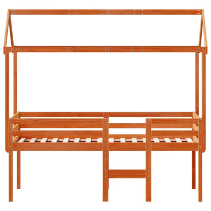 High Sleeper Bed without Mattress Wax Brown 80x200 cm Solid Wood Pine