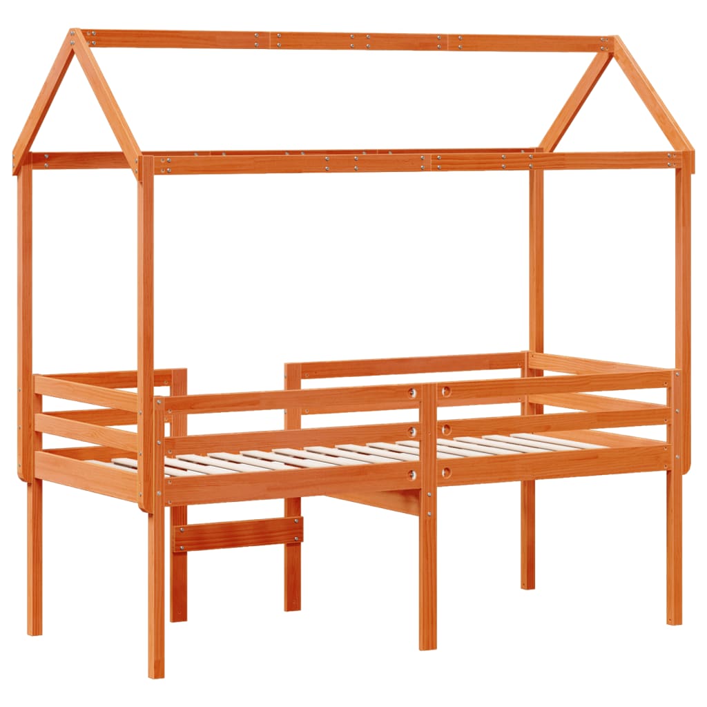 High Sleeper Bed without Mattress Wax Brown 80x200 cm Solid Wood Pine