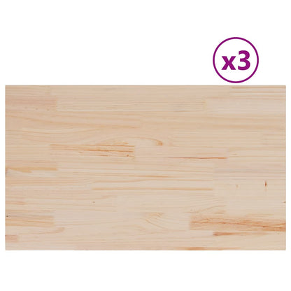 Solid Pine Wood Rectangular Table Tops Set - 80x47 cm, 3 Pcs
