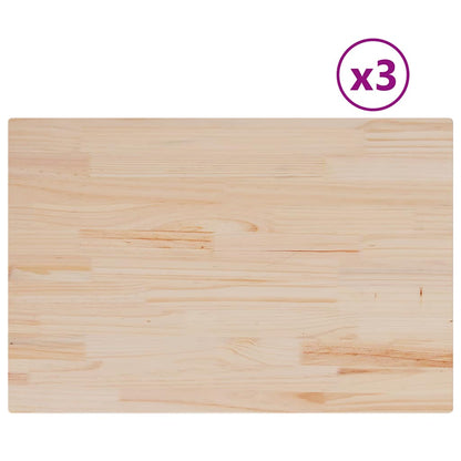 Solid Pine Table Tops Set - 3 Pcs, 80x53x1.7 cm, Rectangular