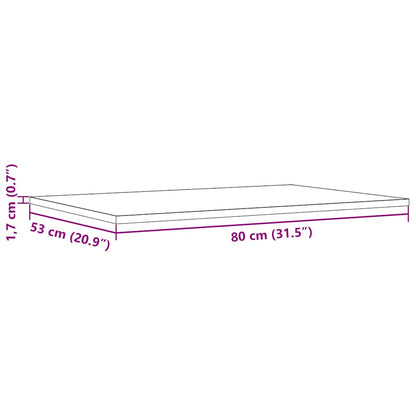 Solid Pine Table Tops Set - 3 Pcs, 80x53x1.7 cm, Rectangular