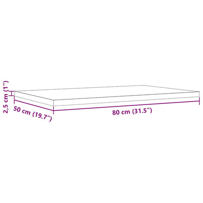 Solid Pine Wood Rectangular Tabletop 80x50x2.5cm