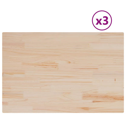 Solid Pine Table Tops Set - 3 pcs, 80x53x2.5 cm, Rectangular