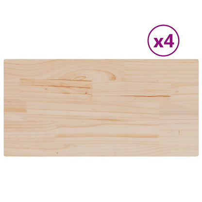 Solid Pine Table Tops Set - 4pcs, 90x45x2.5 cm, Rectangular