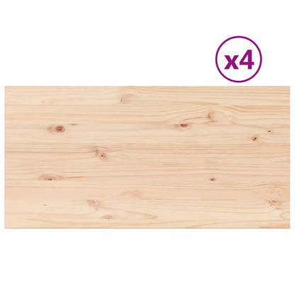 Solid Wood Pine Table Tops Set - 4 Pcs, 100x50x2.5 cm Rectangular