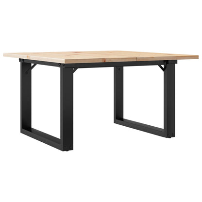 Solid Pine & Steel Coffee Table O-Frame 60x60x40 cm