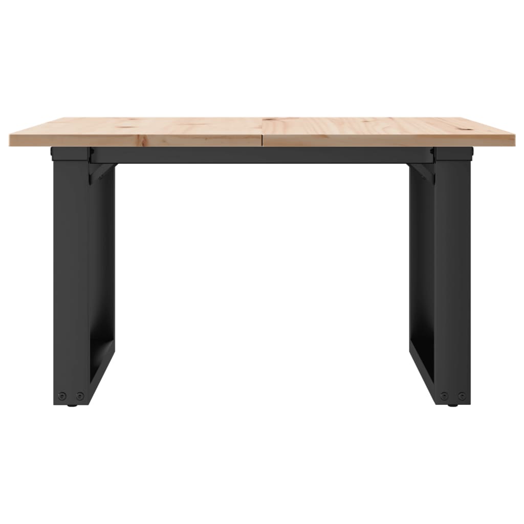Solid Pine & Steel Coffee Table O-Frame 60x60x40 cm