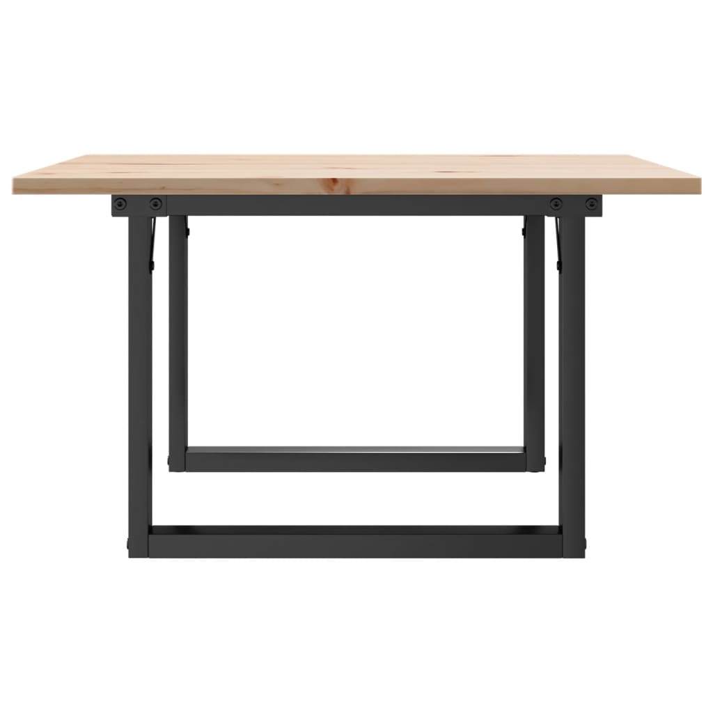 Solid Pine & Steel Coffee Table O-Frame 60x60x40 cm