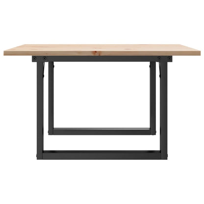 Solid Pine & Steel Coffee Table O-Frame 60x60x40 cm