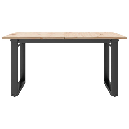 Solid Pine & Steel O-Frame Coffee Table 80x80x45 cm