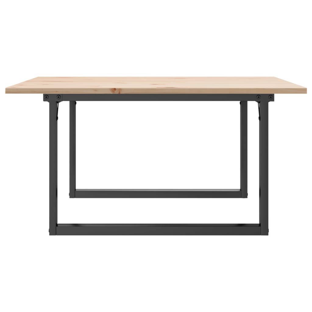 Solid Pine & Steel O-Frame Coffee Table 80x80x45 cm