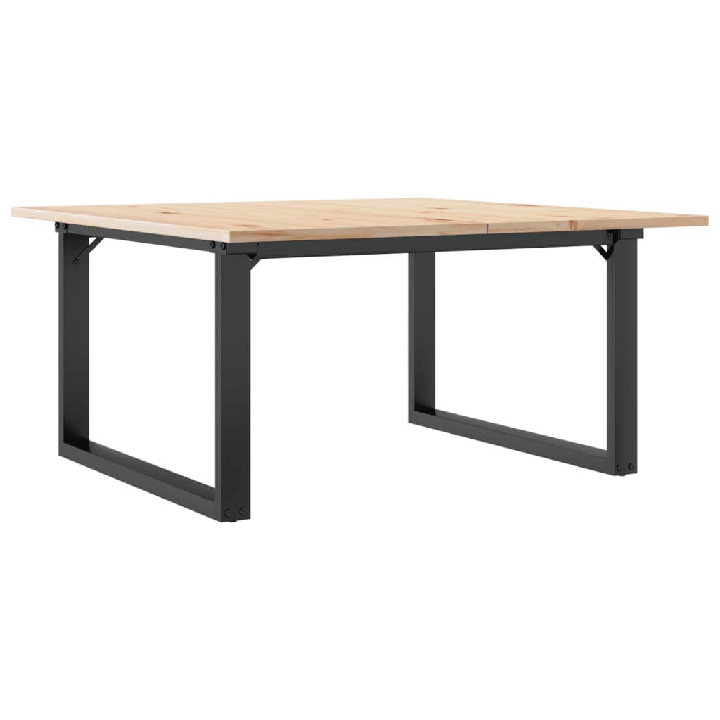 Solid Pine & Steel O-Frame Coffee Table 80x80x45 cm