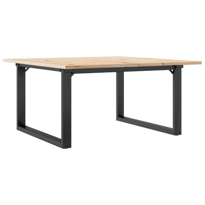 Solid Pine & Steel O-Frame Coffee Table 80x80x45 cm