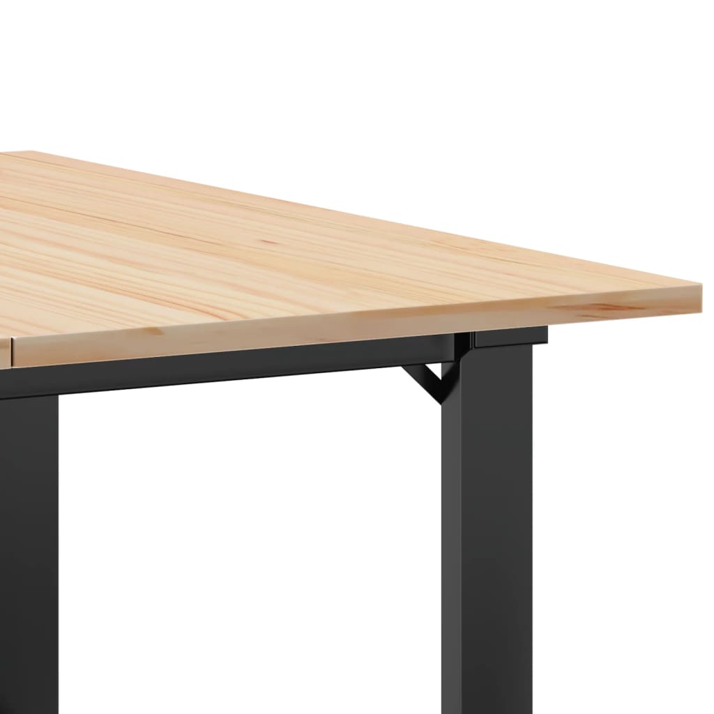 Solid Pine & Steel O-Frame Coffee Table 80x80x45 cm