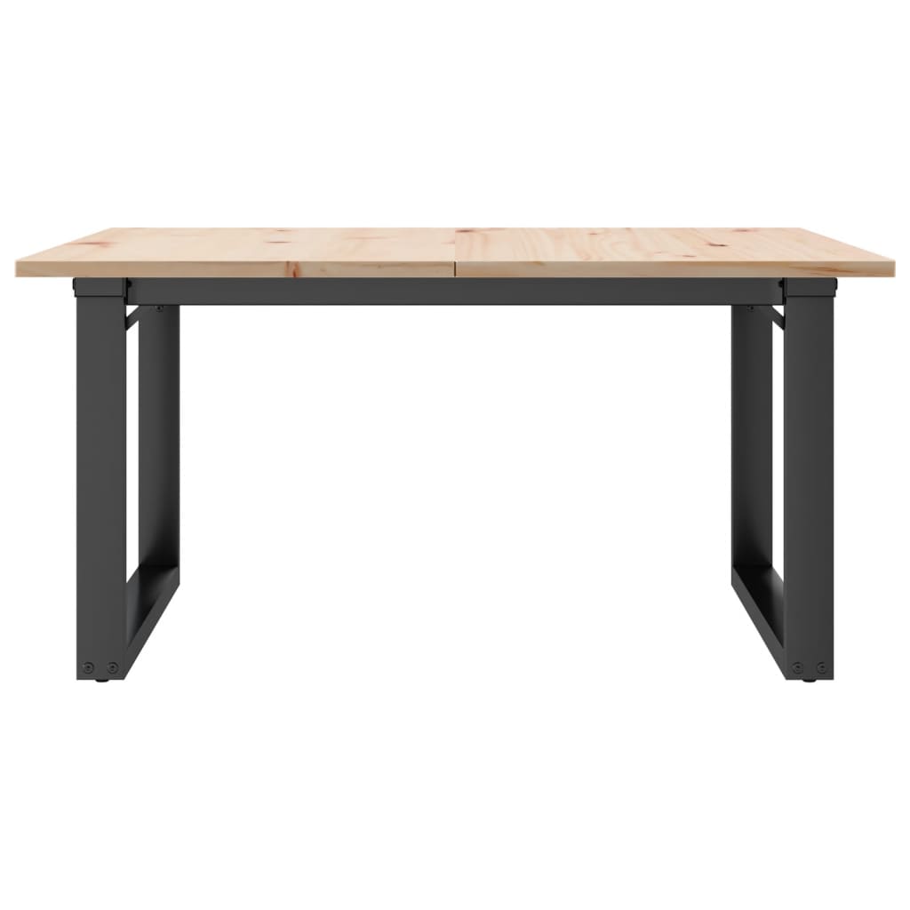 Solid Pine & Steel Coffee Table O-Frame 90x90x45 cm