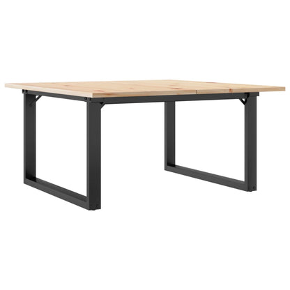 Solid Pine & Steel Coffee Table O-Frame 90x90x45 cm