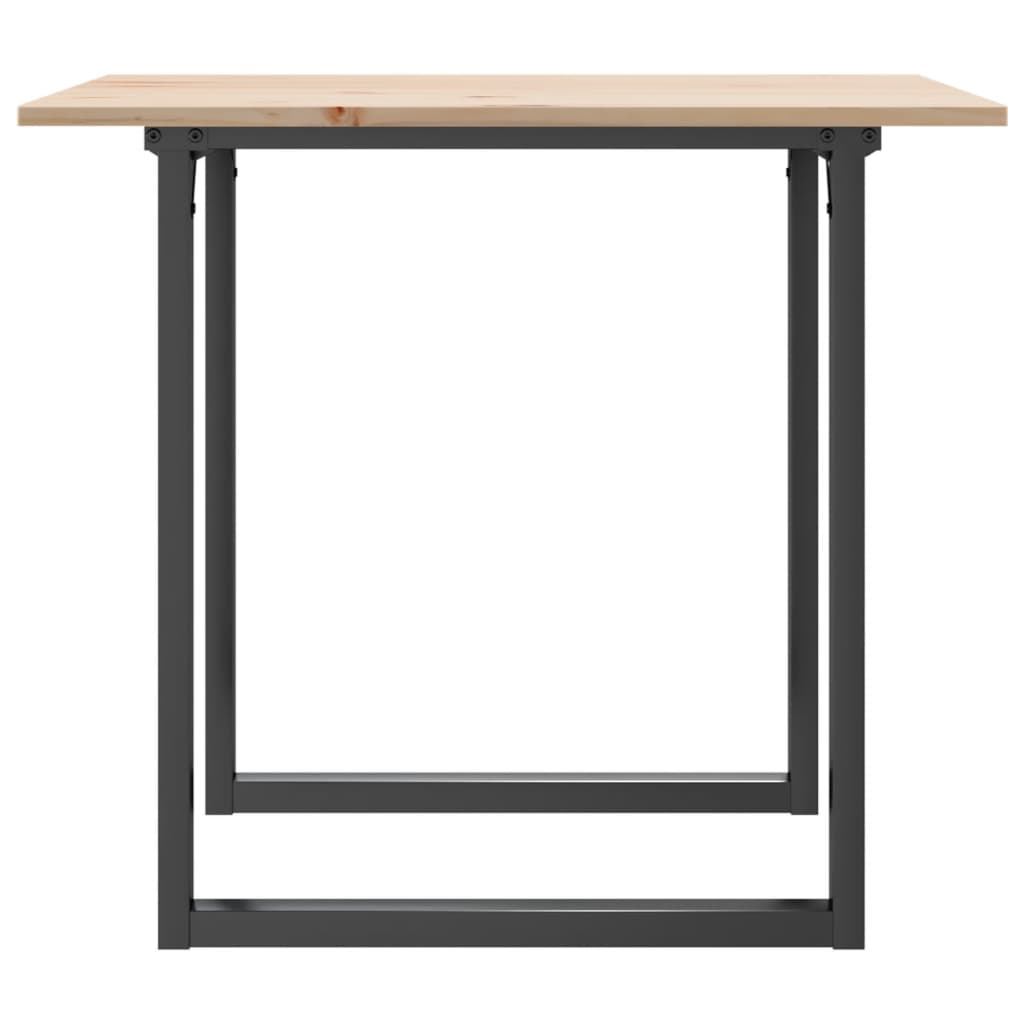 Compact Solid Wood & Steel O-Frame Dining Table 80x80 cm