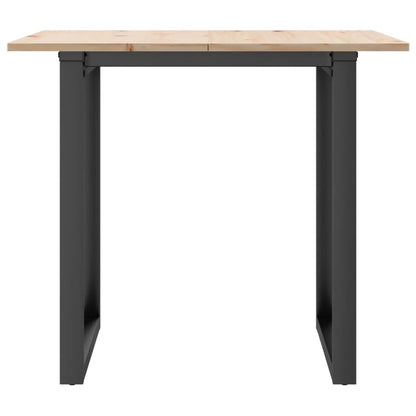 Solid Pine & Steel O-Frame Dining Table 90x90x75 cm