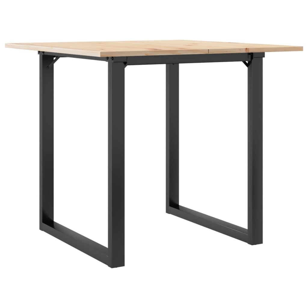 Solid Pine & Steel O-Frame Dining Table 90x90x75 cm