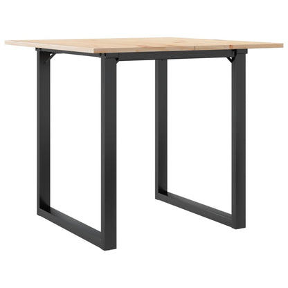 Solid Pine & Steel O-Frame Dining Table 90x90x75 cm