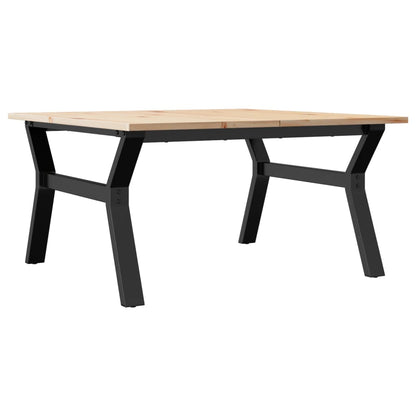 Solid Wood & Steel Coffee Table Y-Frame 80x80x45 cm Pine