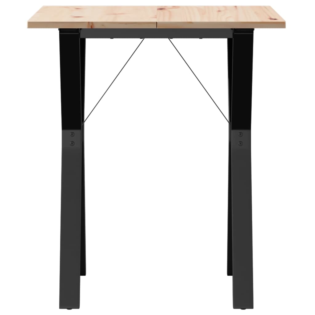 Solid Wood Pine & Steel Dining Table Y-Frame 60x60x75 cm
