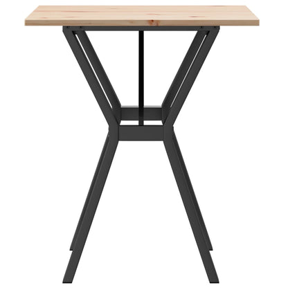 Solid Wood Pine & Steel Dining Table Y-Frame 60x60x75 cm