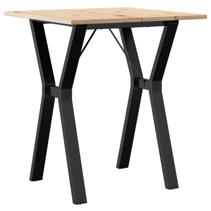 Solid Wood Pine & Steel Dining Table Y-Frame 60x60x75 cm