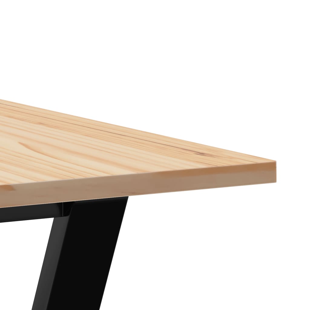 Solid Wood Pine & Steel Dining Table Y-Frame 60x60x75 cm
