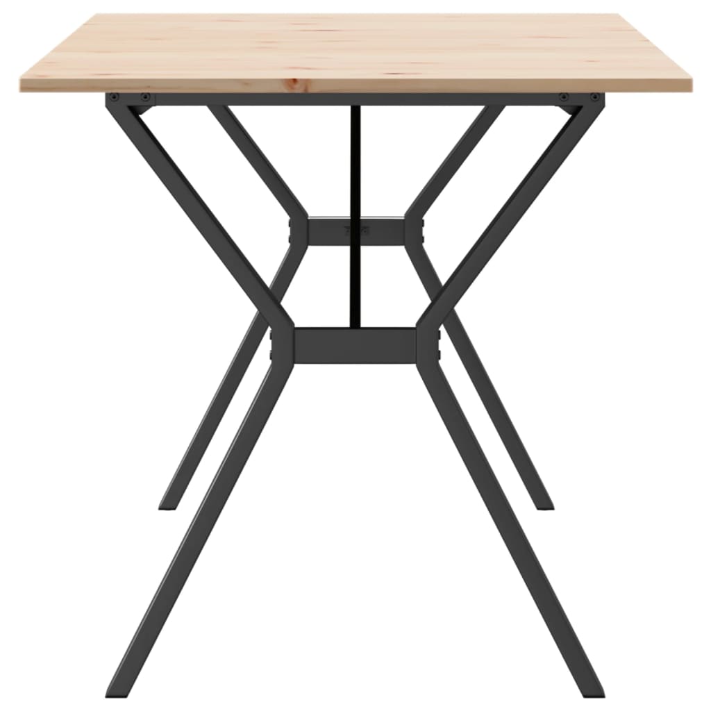 Solid Pine & Steel Y-Frame Dining Table 160x80x75 cm
