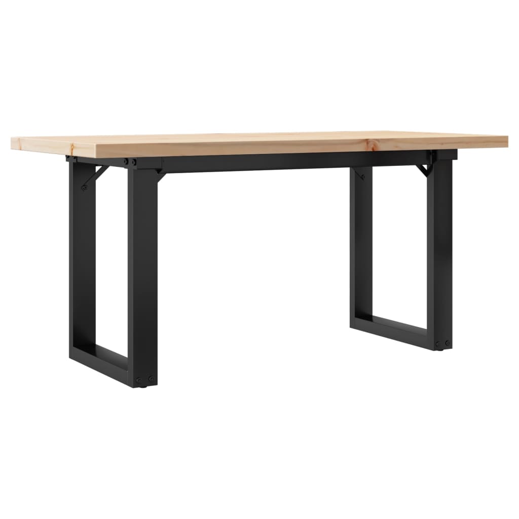 Solid Pine & Steel O-Frame Coffee Table 90x40x45.5 cm