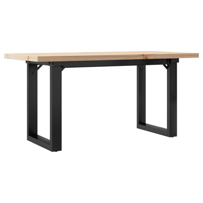 Solid Pine & Steel O-Frame Coffee Table 90x40x45.5 cm
