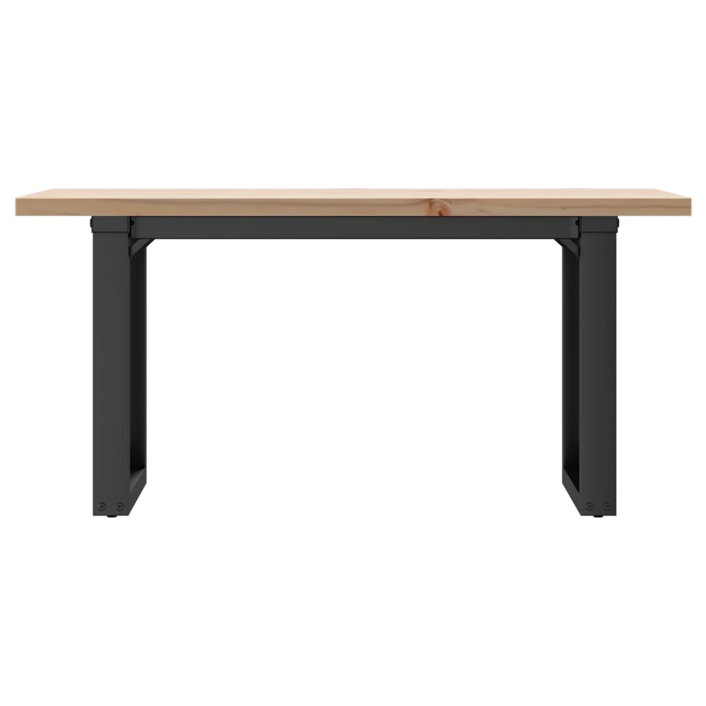 Solid Pine & Steel O-Frame Coffee Table 90x40x45.5 cm
