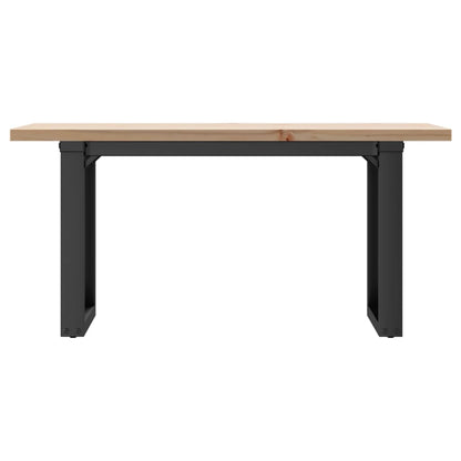Solid Pine & Steel O-Frame Coffee Table 90x40x45.5 cm
