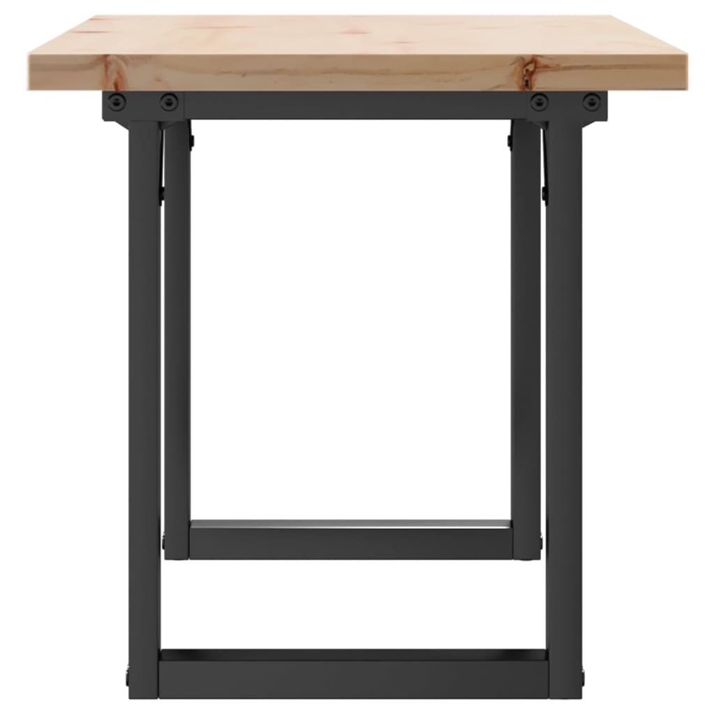 Solid Pine & Steel O-Frame Coffee Table 90x40x45.5 cm