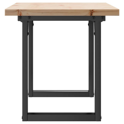 Solid Pine & Steel O-Frame Coffee Table 90x40x45.5 cm
