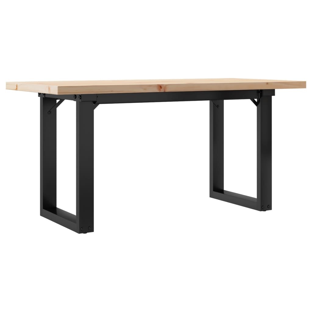 Solid Pine & Steel O-Frame Coffee Table 90x40x45.5 cm