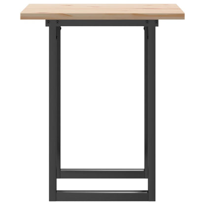 Solid Wood Pine & Steel Dining Table, O-Frame, 70x70x75.5 cm