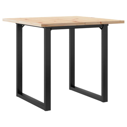 Solid Pine & Steel Dining Table O-Frame 90x90x75.5 cm