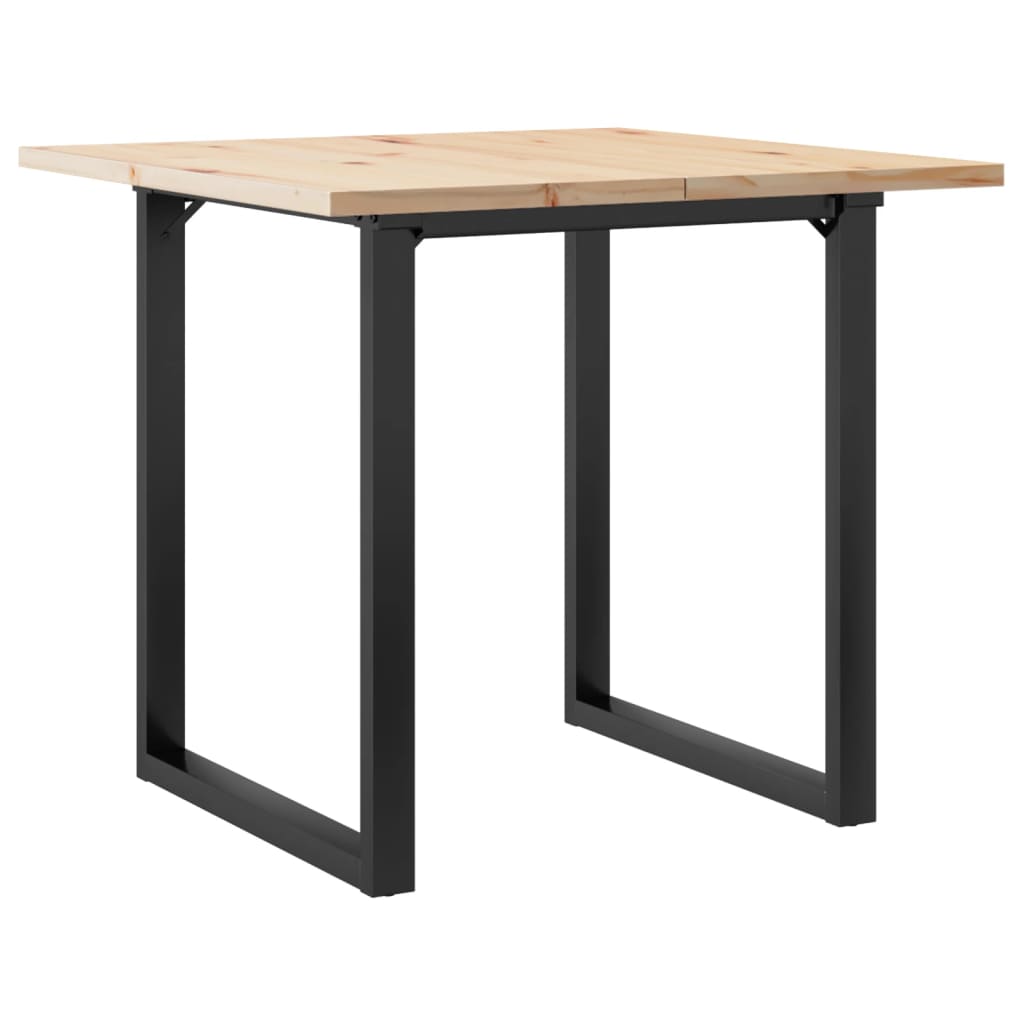 Solid Pine & Steel Dining Table O-Frame 90x90x75.5 cm