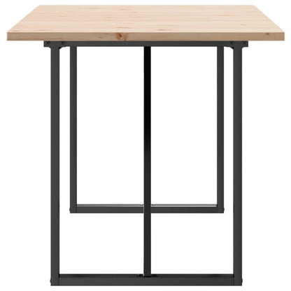 Solid Pine & Steel O-Frame Dining Table - 160x80x75.5 cm