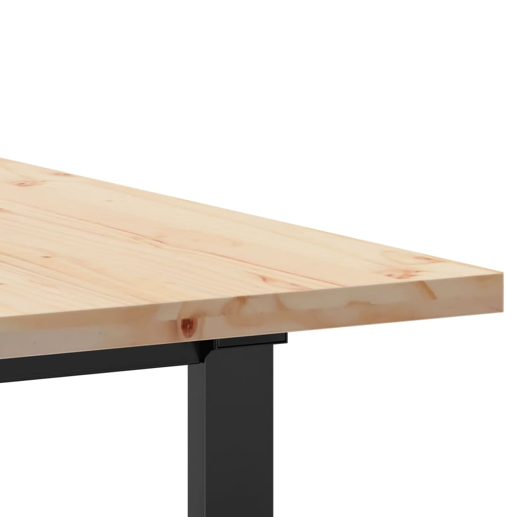 Solid Pine & Steel O-Frame Dining Table - 160x80x75.5 cm