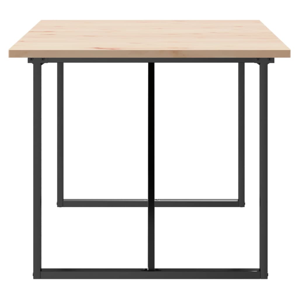 Solid Wood Pine & Steel Dining Table - O-Frame 180x90x75.5 cm