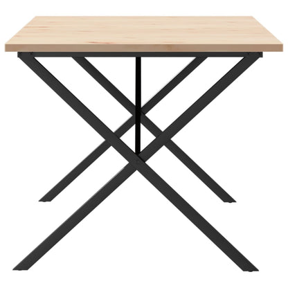 Solid Pine & Steel X-Frame Dining Table - 180x90cm, Durable Design