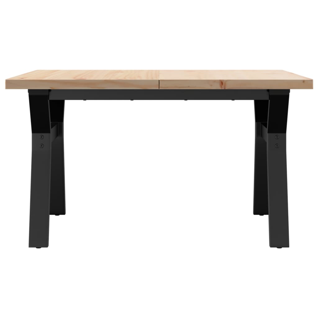 Solid Pine & Steel Coffee Table | Y-Frame 80x80x45.5 cm
