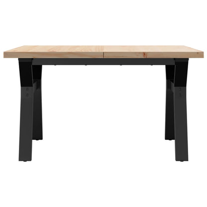 Solid Pine & Steel Coffee Table | Y-Frame 80x80x45.5 cm